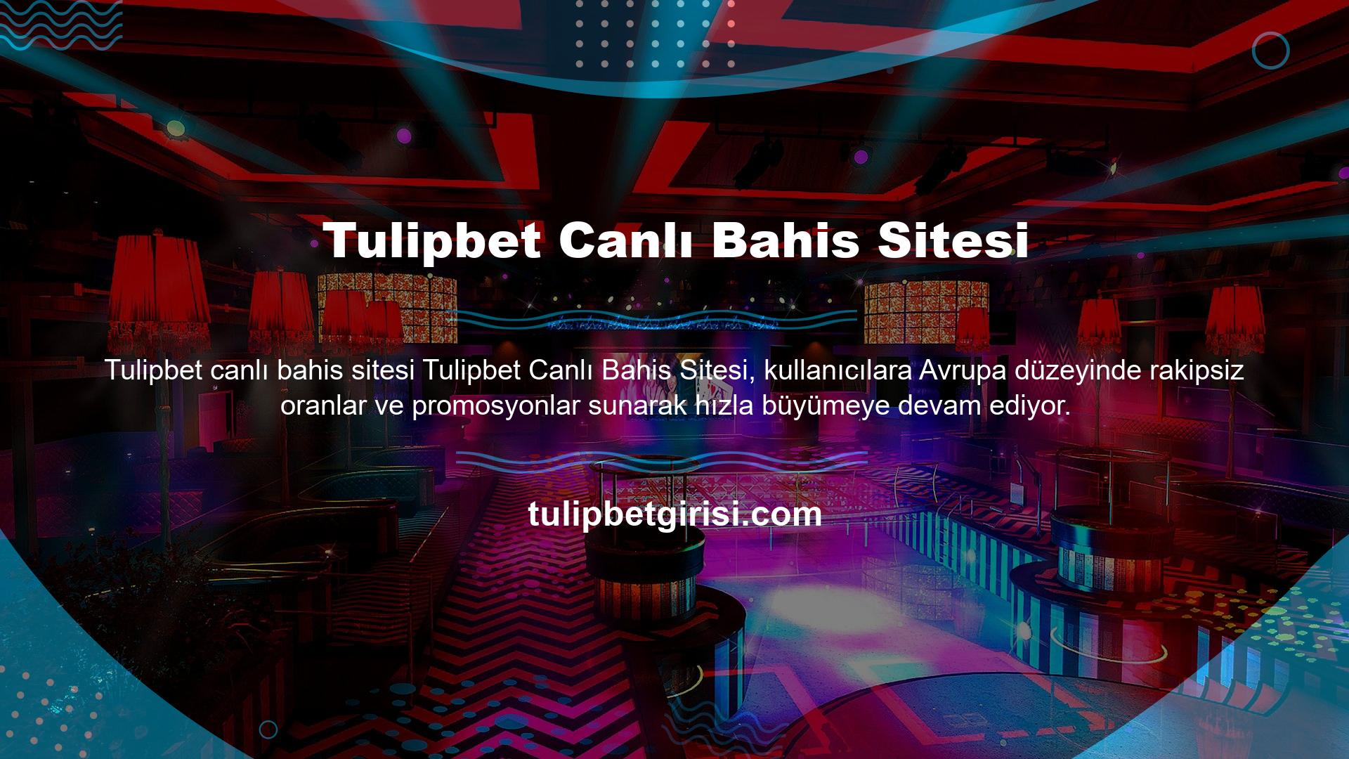 Spor ve casino oyunları söz konusu olduğunda Tulipbet canlı bahis sitesi bu bölümde kullanıcılarına bonuslar ve promosyonlar da sunmaktadır